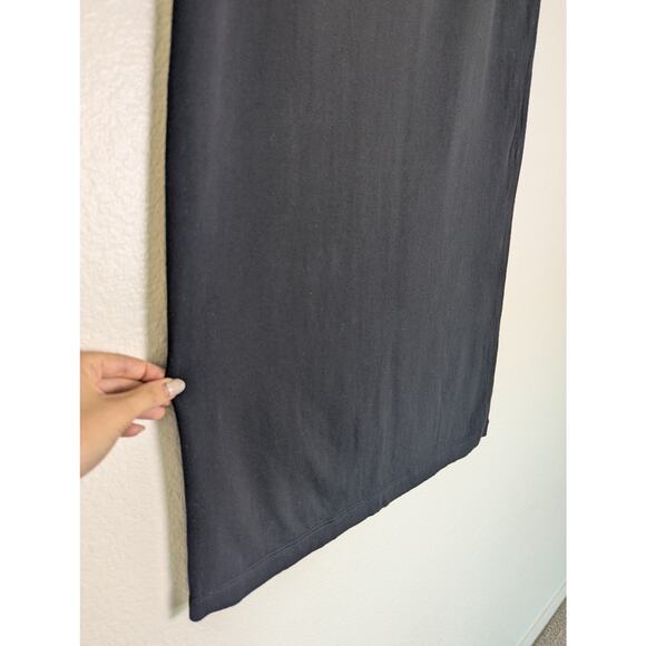 Lauren Ralph Lauren Cotton Black Knit Drawstring Maxi Skirt Women L Capsule - Picture 6 of 12